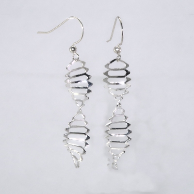 LArge silver DNA earrings